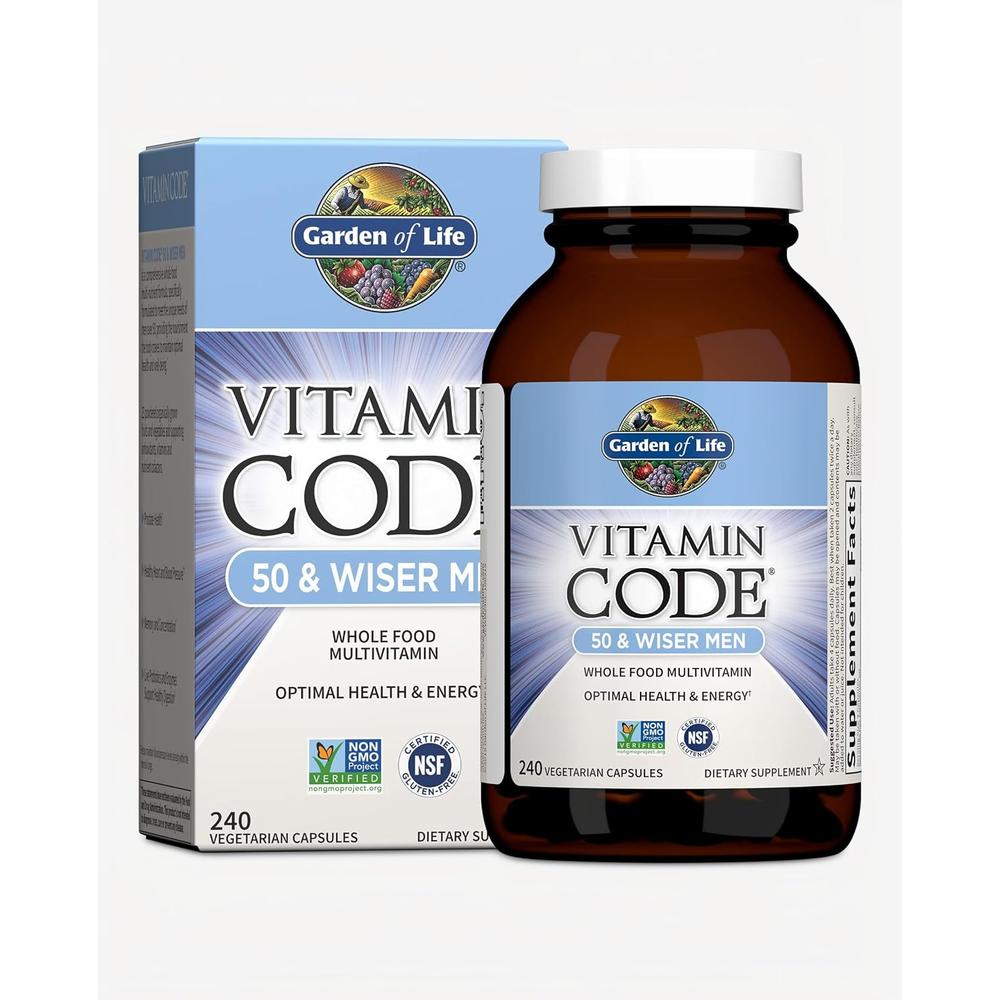 MULTIVITAMÍNICO GARDEN OF LIFE VITAMIN CODE MEN 50 Y WISER 240 CÁPSULAS - 1