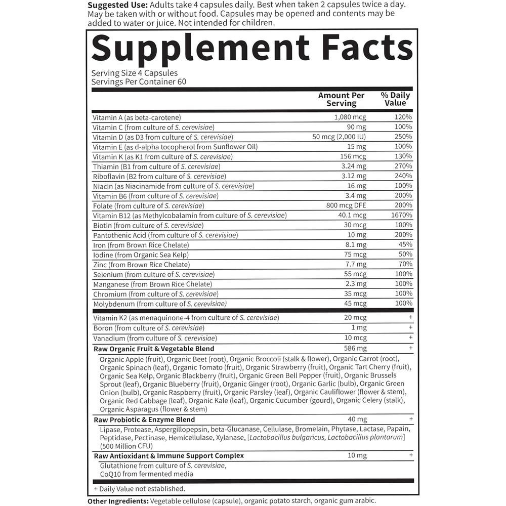 MULTIVITAMÍNICO GARDEN OF LIFE VITAMIN CODE WOMEN 240 CÁPSULAS - 5
