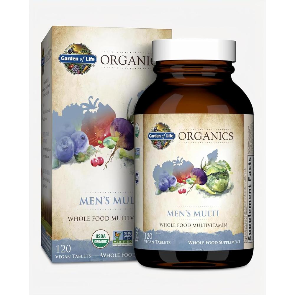 MULTIVITAMÍNICO GARDEN OF LIFE ORGANICS MEN'S MULTI 120 TABLETAS - 1