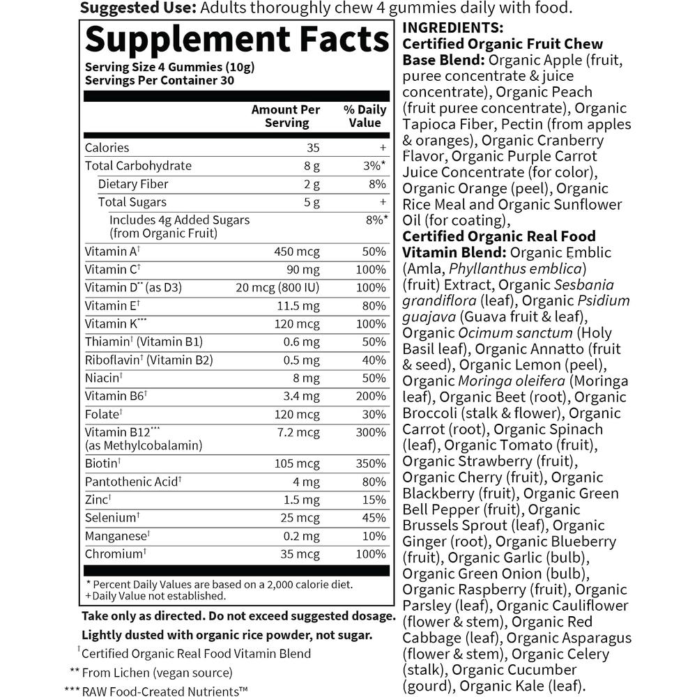 MULTIVITAMÍNICO GARDEN OF LIFE ORGANICS MEN'S MULTI BERRY 120 GOMITAS - 5
