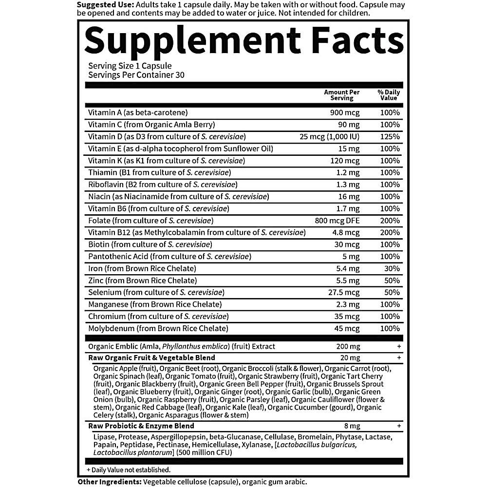 MULTIVITAMÍNICO GARDEN OF LIFE VITAMIN CODE RAW ONE FOR WOMEN 30 CÁPSULAS - 5