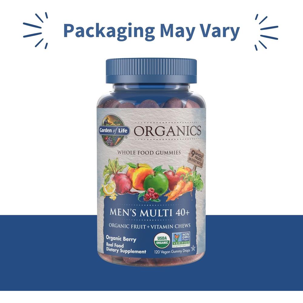 MULTIVITAMÍNICO GARDEN OF LIFE ORGANICS MEN'S MULTI 40+ BERRY 120 GOMITAS - 2