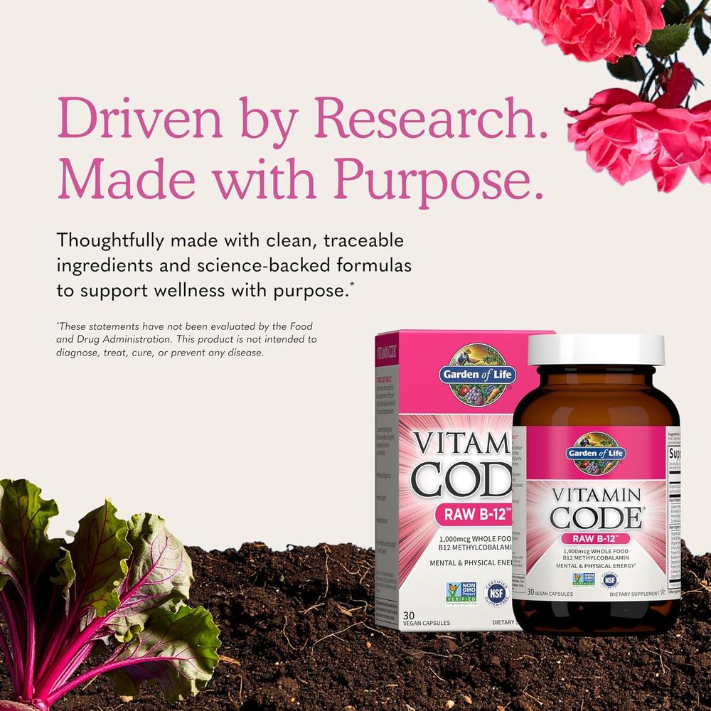 VITAMINA B12 GARDEN OF LIFE VITAMIN CODE RAW 1000 MCG 30 CÁPSULAS - 6