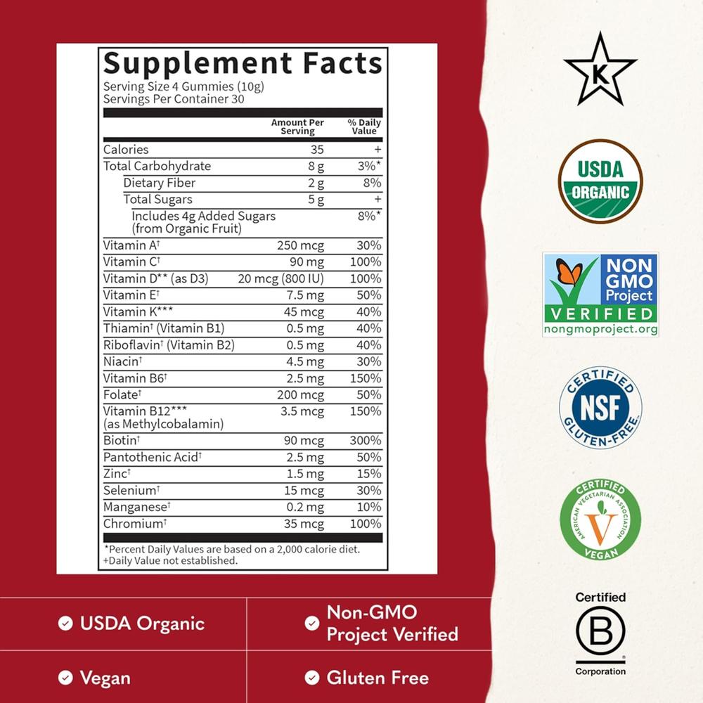 MULTIVITAMÍNICO GARDEN OF LIFE ORGANICS KIDS MULTI FRUTAS 120 GOMITAS - 3