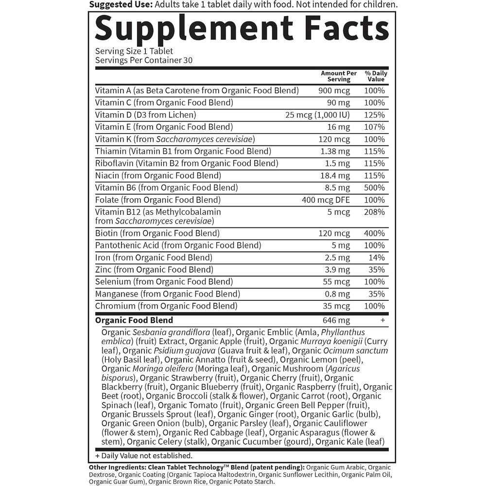 MULTIVITAMÍNICO GARDEN OF LIFE ORGANICS WOMEN'S ONCE DAILY 30 TABLETAS - 6
