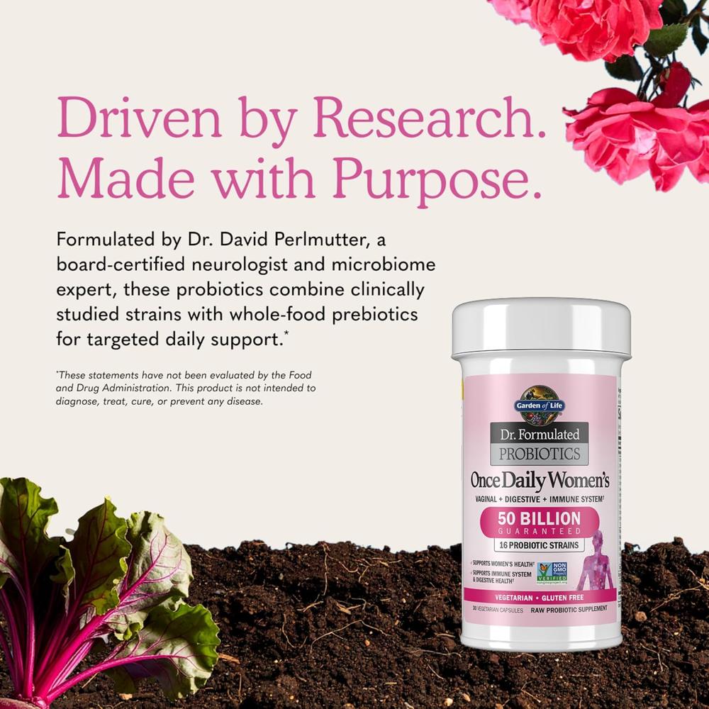 PROBIÓTICO GARDEN OF LIFE ONCE DAILY WOMEN'S 50 BILLONES 16 CEPAS 30 CÁPSULAS - 6