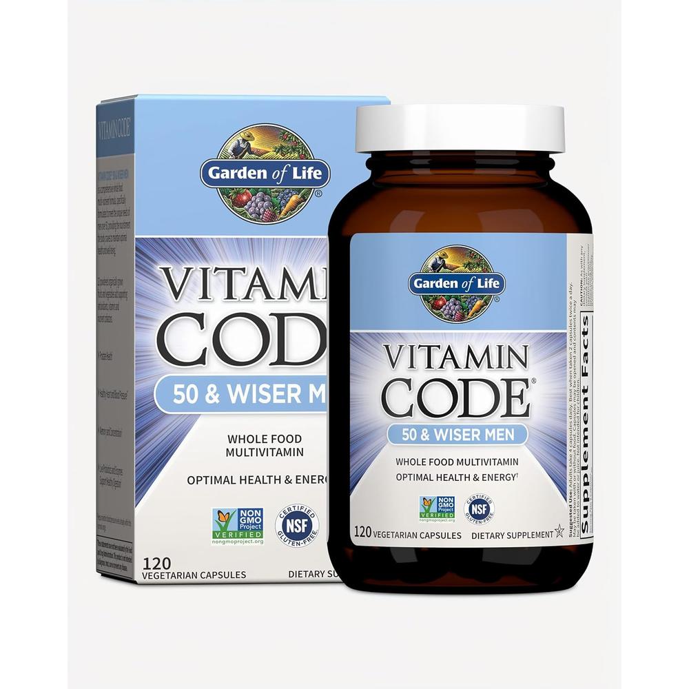 MULTIVITAMÍNICO GARDEN OF LIFE VITAMIN CODE MEN 50 Y WISER 120 CÁPSULAS - 1
