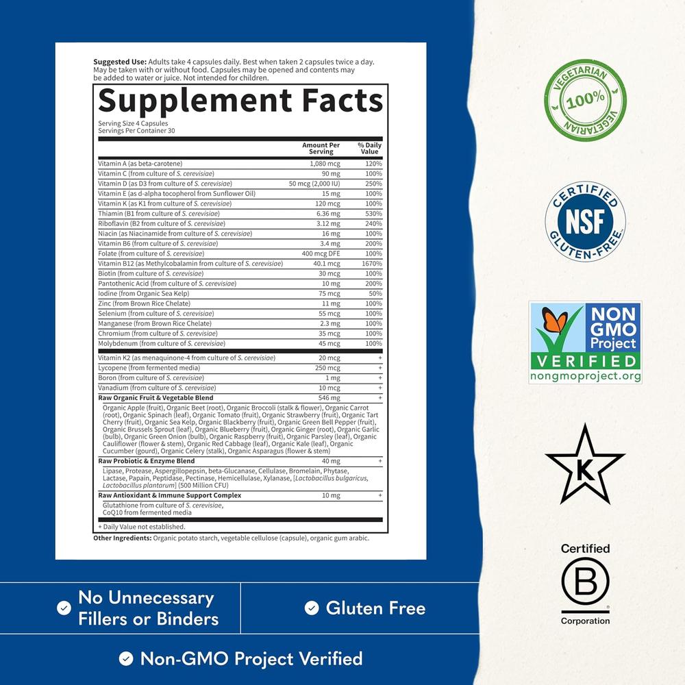 MULTIVITAMÍNICO GARDEN OF LIFE VITAMIN CODE MEN 50 Y WISER 120 CÁPSULAS - 3