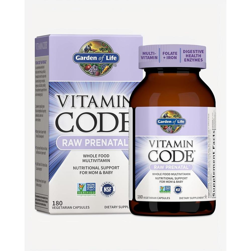 MULTIVITAMÍNICO GARDEN OF LIFE VITAMIN CODE RAW PRENATAL 180 CÁPSULAS - 1