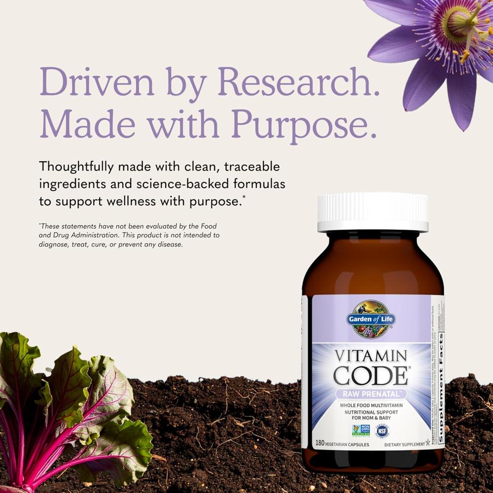 MULTIVITAMÍNICO GARDEN OF LIFE VITAMIN CODE RAW PRENATAL 180 CÁPSULAS - 6