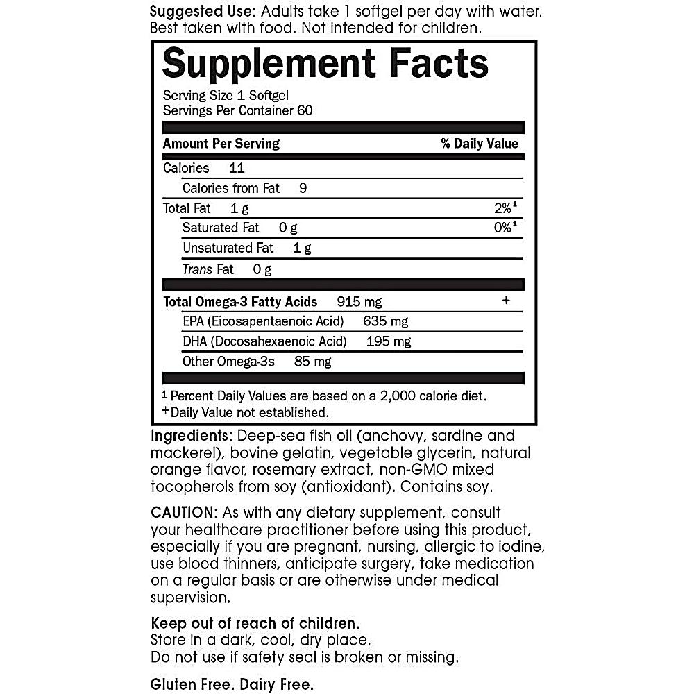 OMEGA 3 GARDEN OF LIFE MINAMI CARDIO 915 MG NARANJA 60 CÁPSULAS - 6
