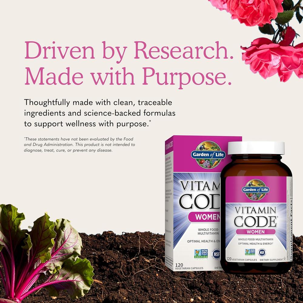 MULTIVITAMÍNICO GARDEN OF LIFE VITAMIN CODE WOMEN 120 CÁPSULAS - 6