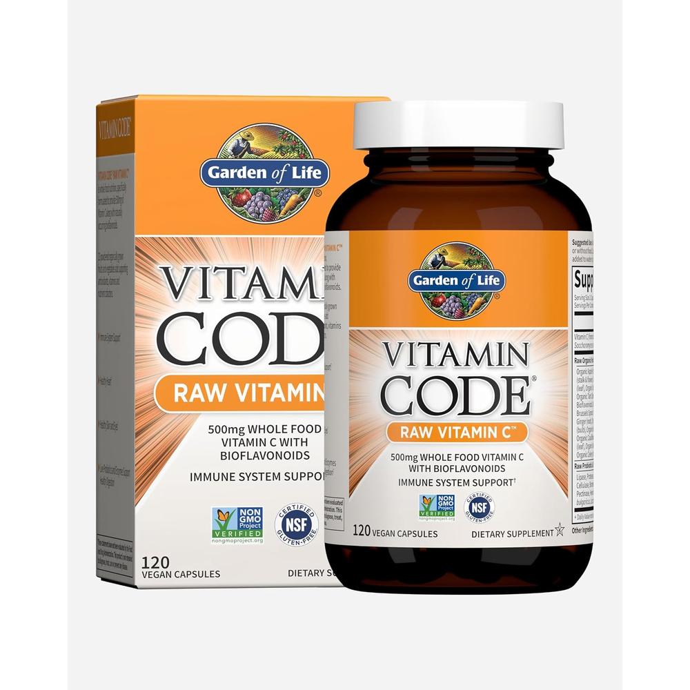 VITAMINA C GARDEN OF LIFE VITAMIN CODE RAW 500 MG 120 CÁPSULAS - 1