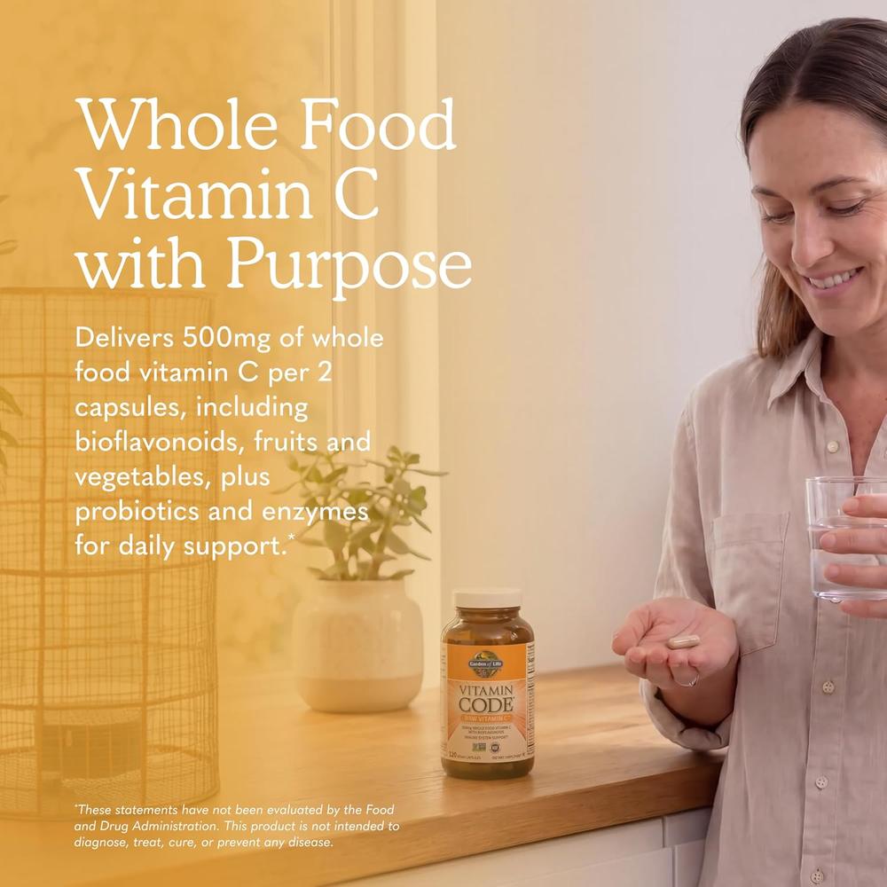VITAMINA C GARDEN OF LIFE VITAMIN CODE RAW 500 MG 120 CÁPSULAS - 2