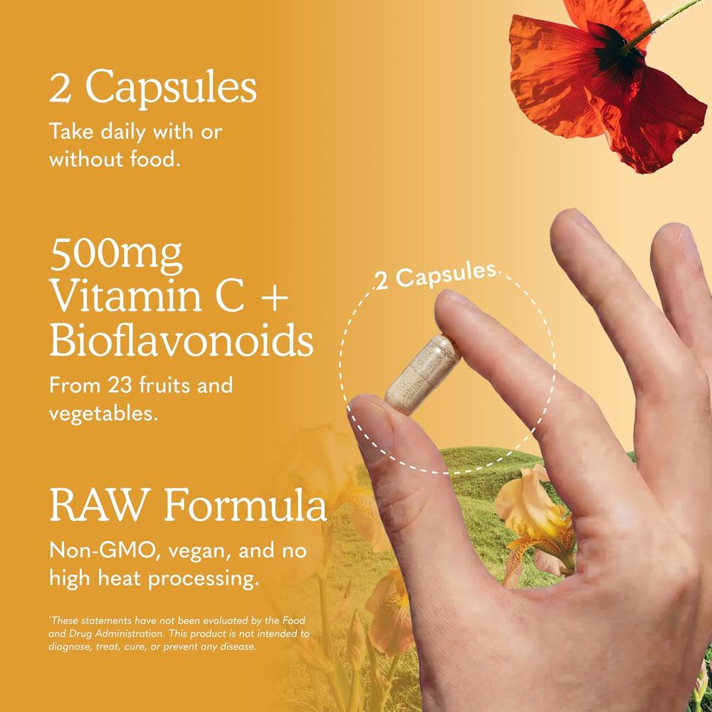 VITAMINA C GARDEN OF LIFE VITAMIN CODE RAW 500 MG 120 CÁPSULAS - 5
