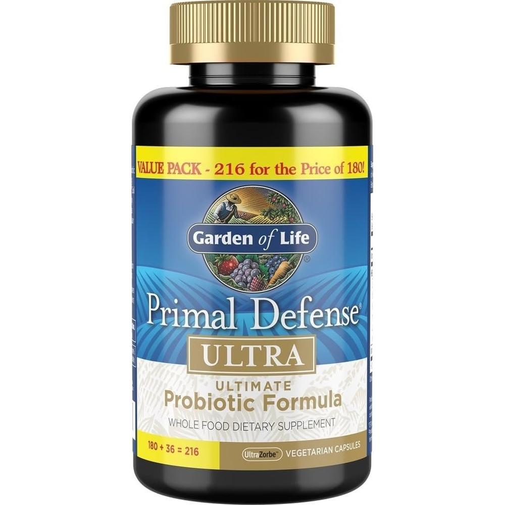 PROBIÓTICO GARDEN OF LIFE PRIMAL DEFENSE ULTRA 15 BILLONES 13 CEPAS 216 CÁPSULAS - 1