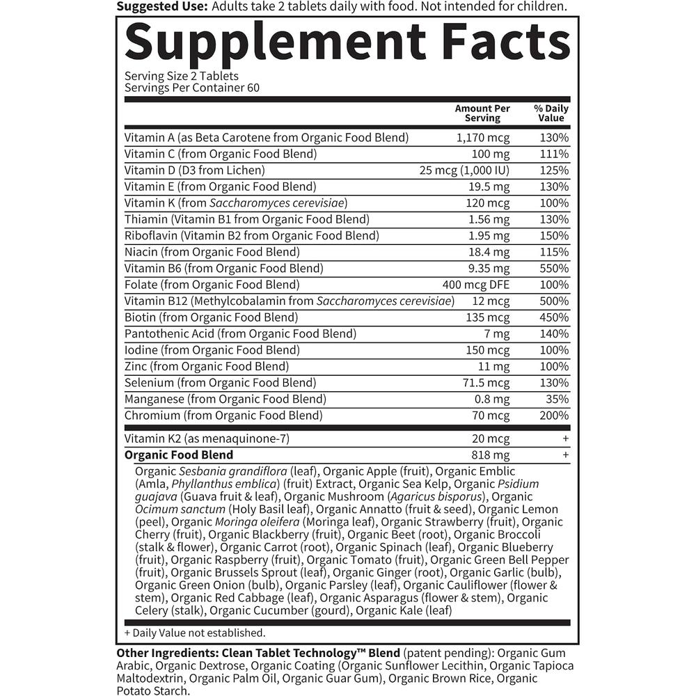 MULTIVITAMÍNICO GARDEN OF LIFE ORGANICS MEN'S MULTI 120 TABLETAS | PACK 2 - 5
