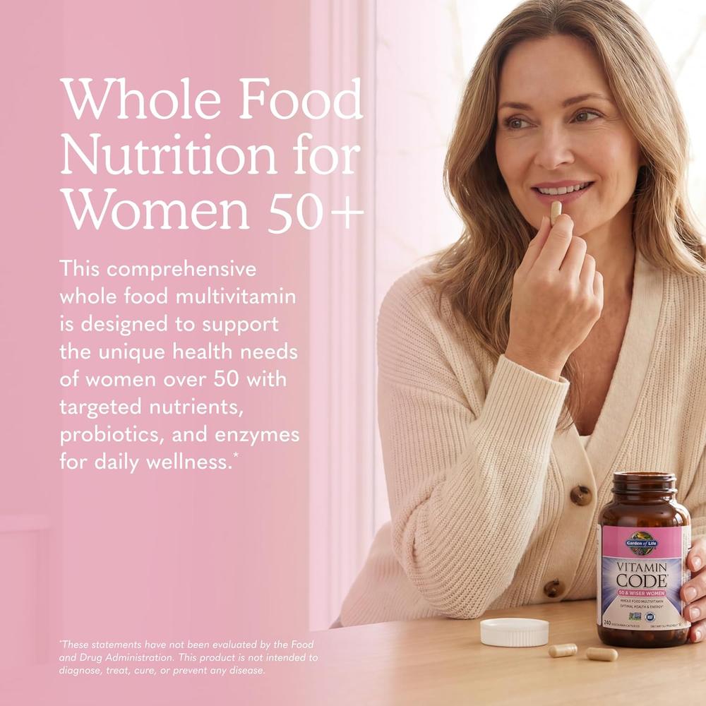MULTIVITAMÍNICO GARDEN OF LIFE VITAMIN CODE WOMEN 50 Y WISER 240 CÁPSULAS - 2