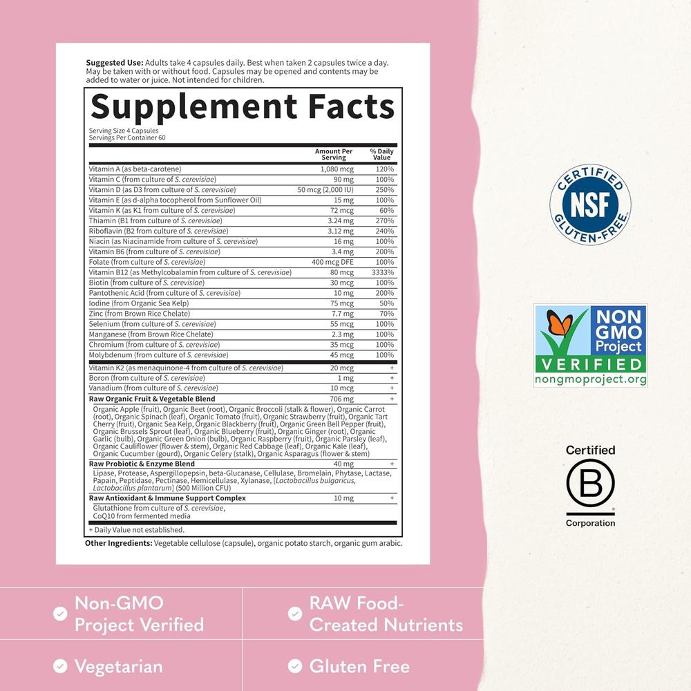 MULTIVITAMÍNICO GARDEN OF LIFE VITAMIN CODE WOMEN 50 Y WISER 240 CÁPSULAS - 3