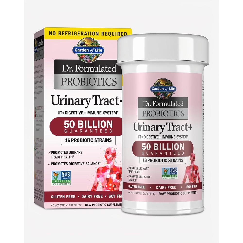 PROBIÓTICO GARDEN OF LIFE URINARY TRACT+ SHELF STABLE 50 BILLONES 16 CEPAS 60 CÁPSULAS - 1