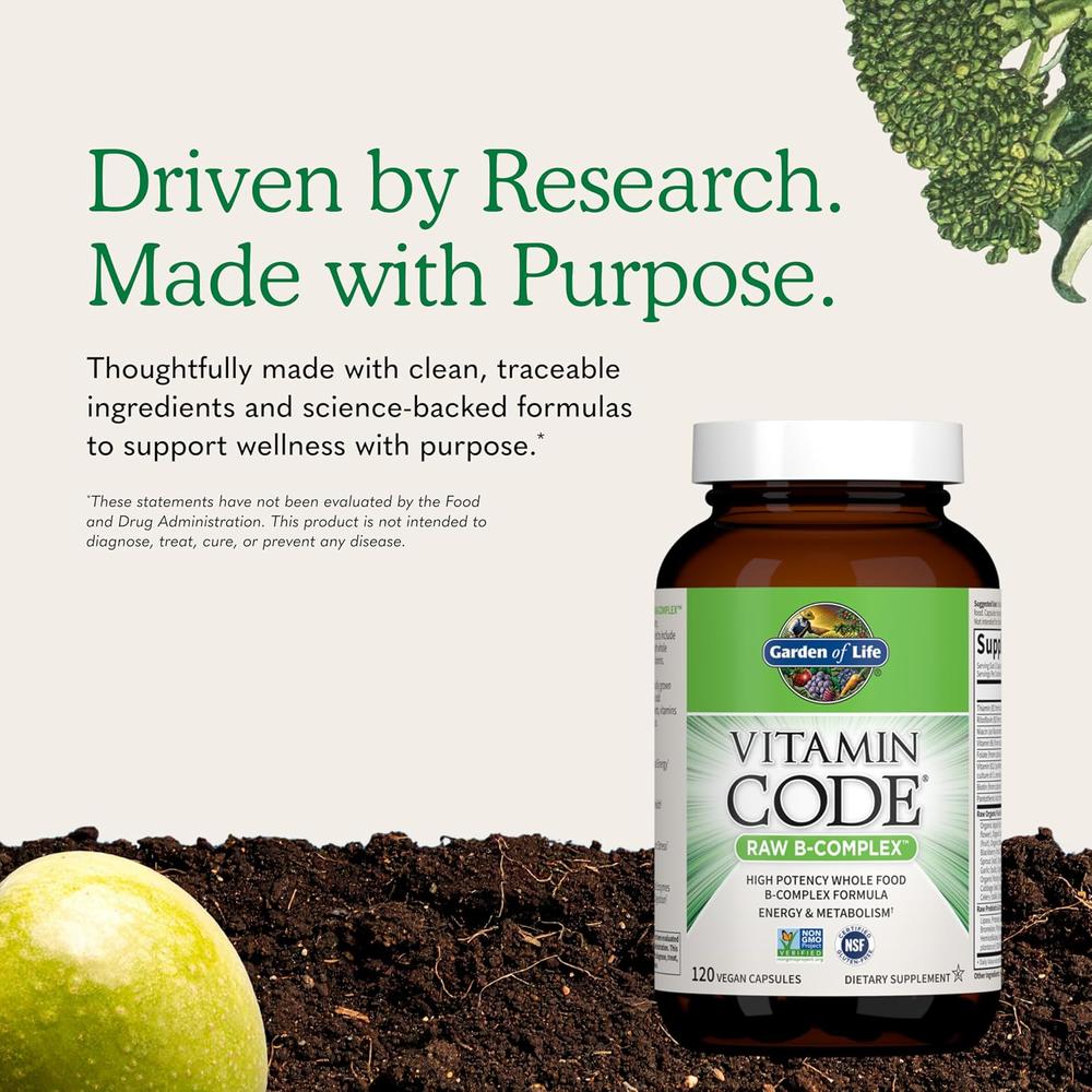 COMPLEJO B GARDEN OF LIFE VITAMIN CODE RAW 120 CÁPSULAS - 6