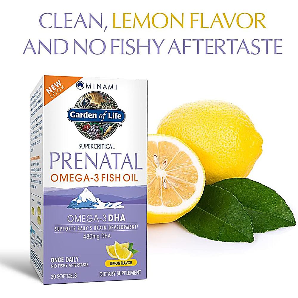 OMEGA 3 DHA GARDEN OF LIFE MINAMI PRENATAL 480 MG LIMÓN 30 CÁPSULAS - 3