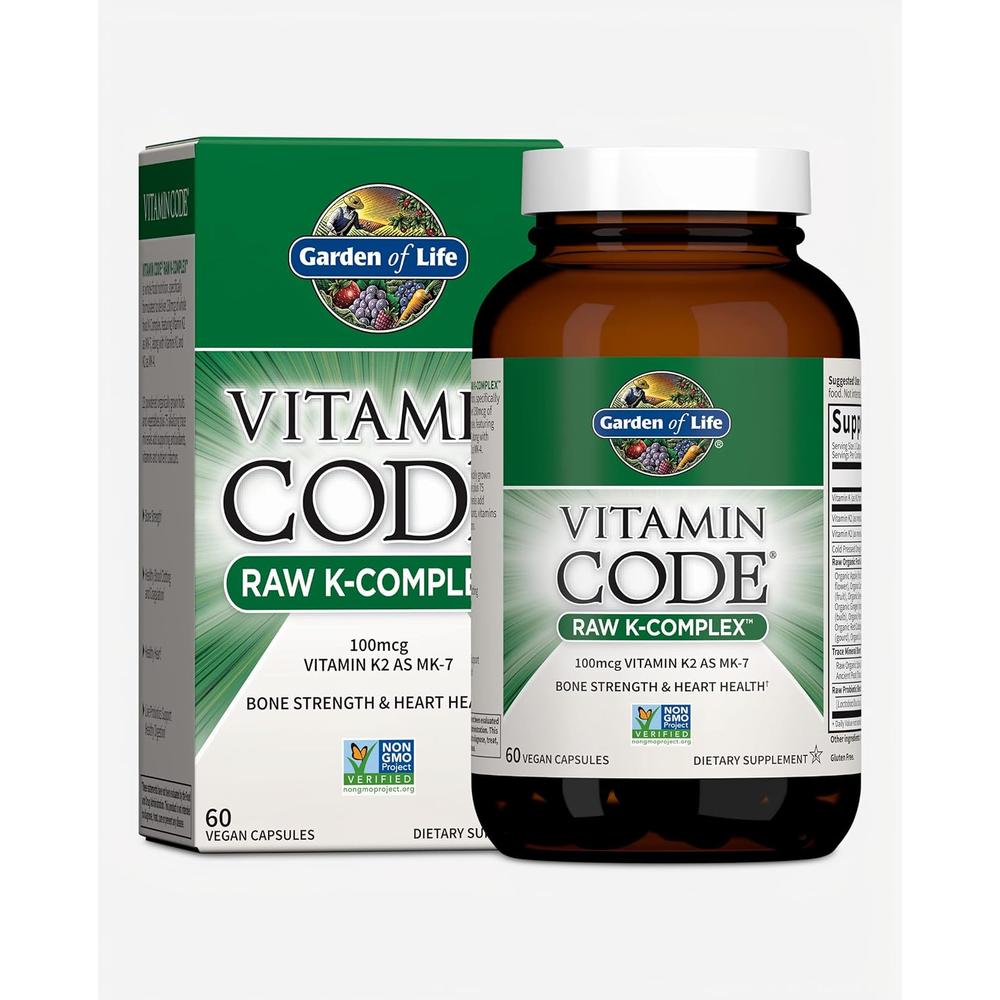 VITAMINA K GARDEN OF LIFE VITAMIN CODE RAW K-COMPLEX 230 MCG 60 CÁPSULAS - 1