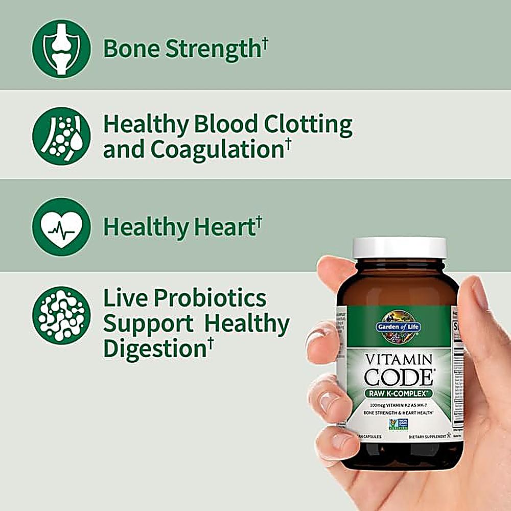 VITAMINA K GARDEN OF LIFE VITAMIN CODE RAW K-COMPLEX 230 MCG 60 CÁPSULAS - 2