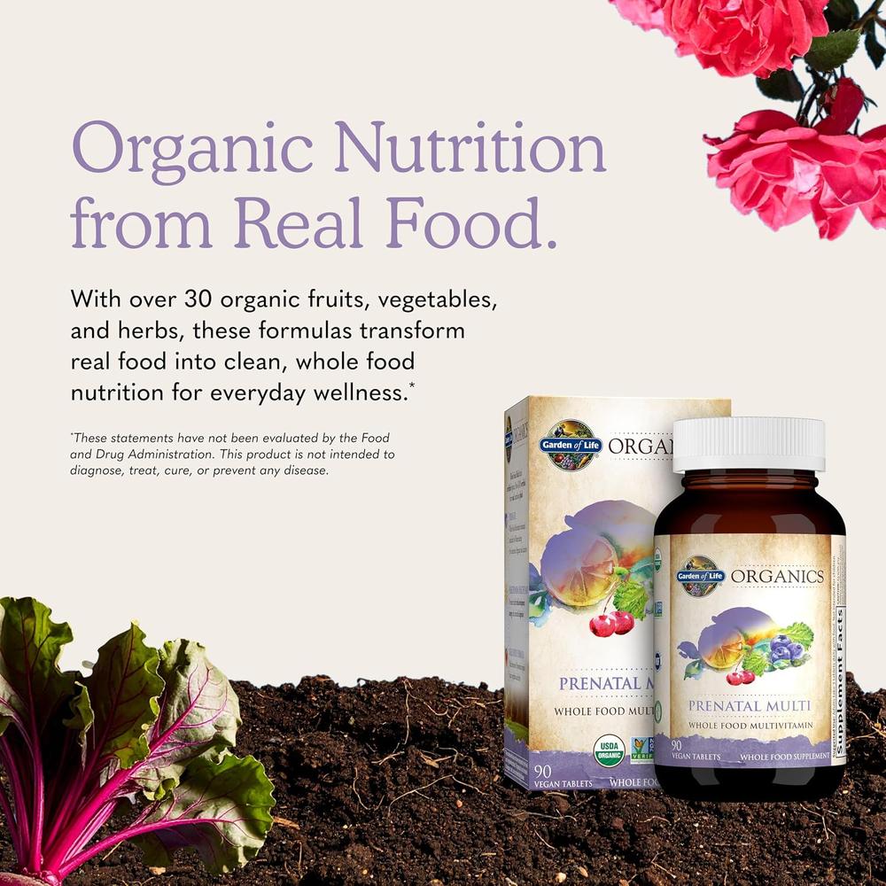 MULTIVITAMÍNICO GARDEN OF LIFE ORGANICS PRENATAL ONCE DAILY 90 TABLETAS - 6