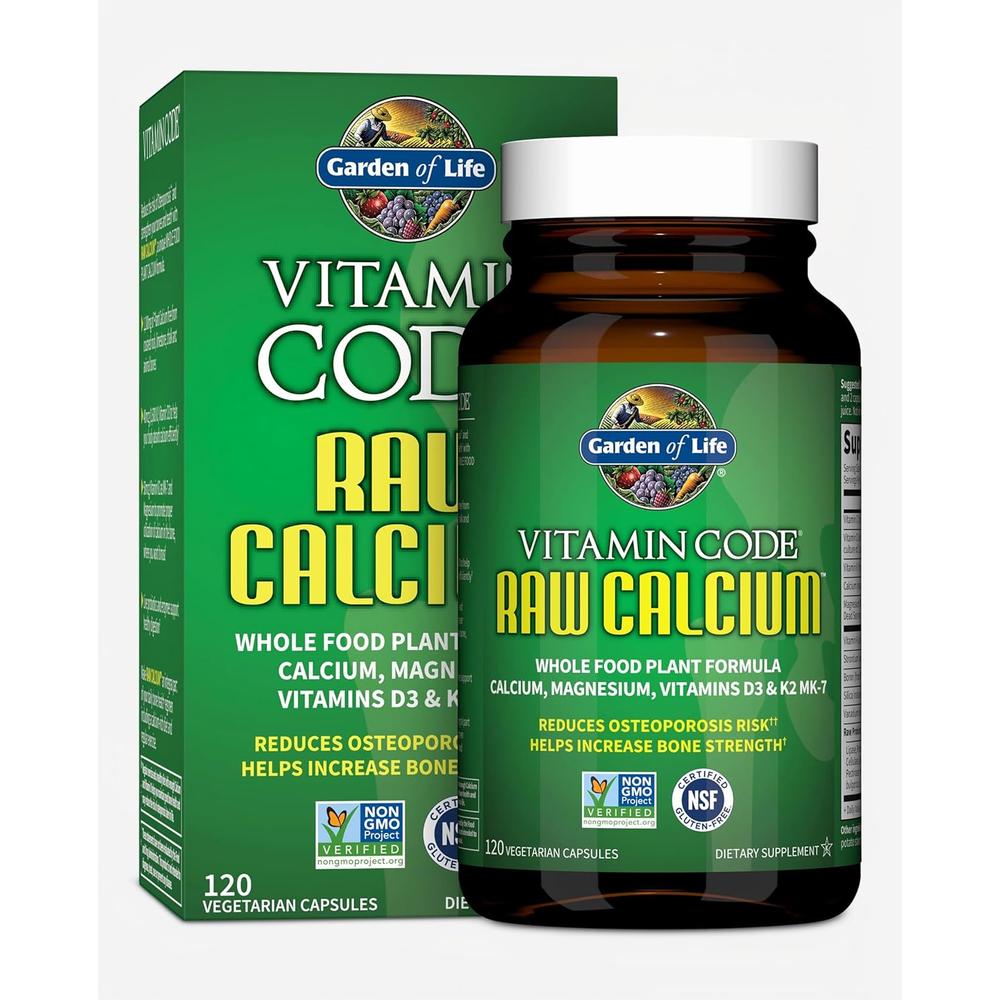 CALCIO GARDEN OF LIFE VITAMIN CODE RAW CON MAGNESIO + D3 + K2 120 CÁPSULAS - 1