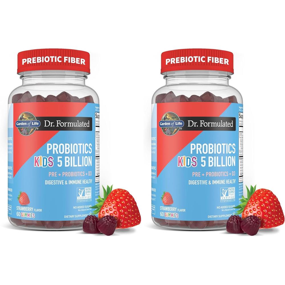 PROBIÓTICO GARDEN OF LIFE KIDS 5 BILLONES FRESA 60 GOMITAS | PACK 2 - 1