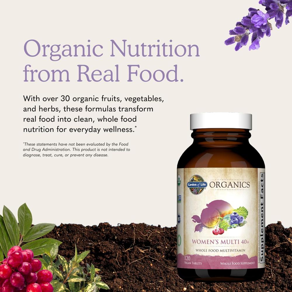 MULTIVITAMÍNICO GARDEN OF LIFE ORGANICS WOMEN'S MULTI 40+ 120 TABLETAS - 6