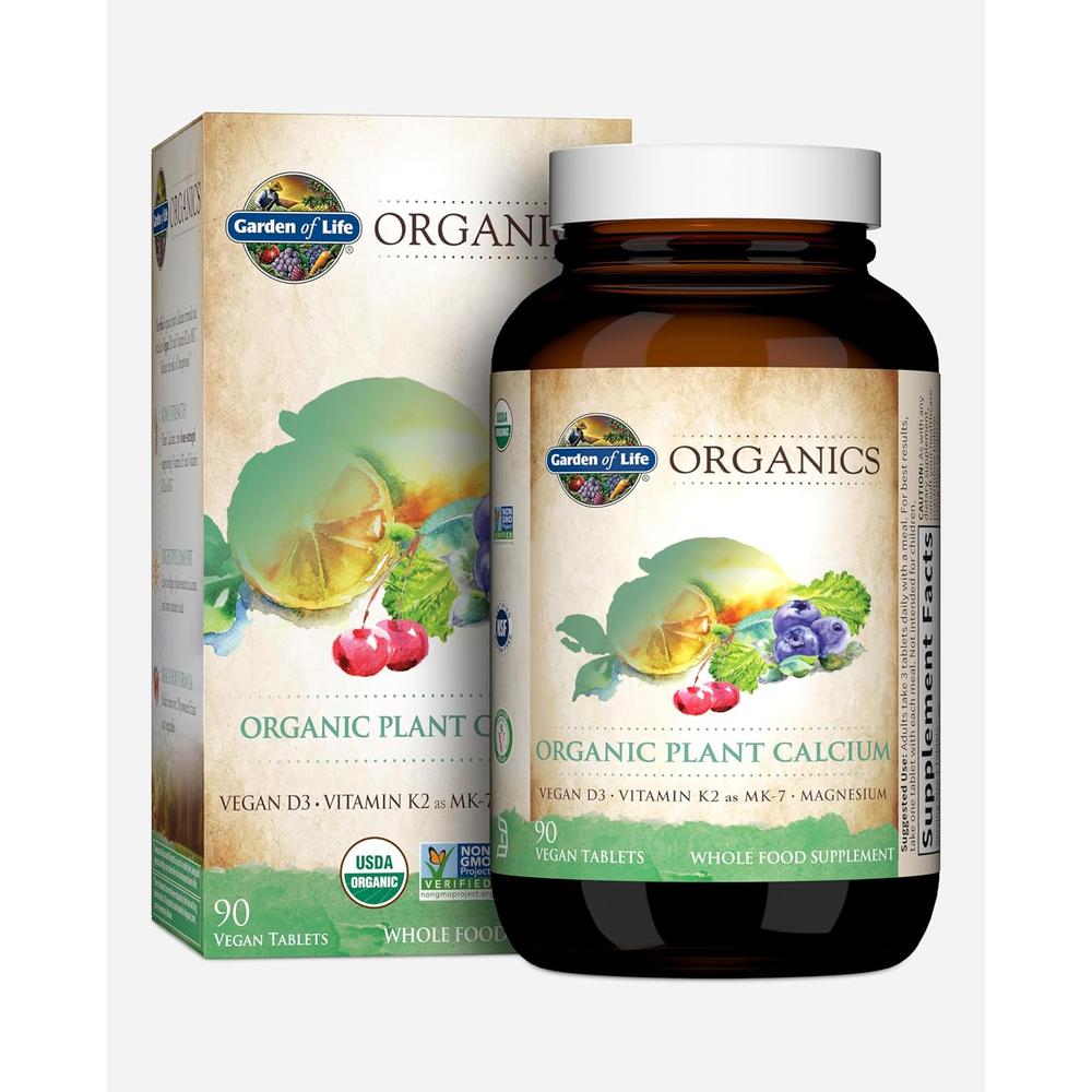 CALCIO GARDEN OF LIFE ORGANICS PLANT CON MAGNESIO + D3 + K2 90 TABLETAS - 1