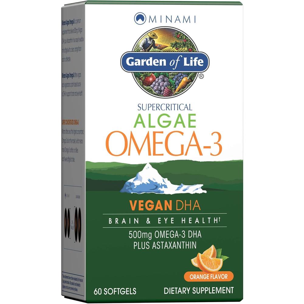 OMEGA 3 DHA VEGANO GARDEN OF LIFE MINAMI ALGAE 500 MG NARANJA 60 CÁPSULAS - 1