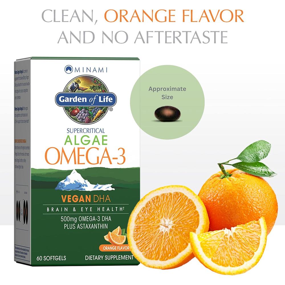 OMEGA 3 DHA VEGANO GARDEN OF LIFE MINAMI ALGAE 500 MG NARANJA 60 CÁPSULAS - 4