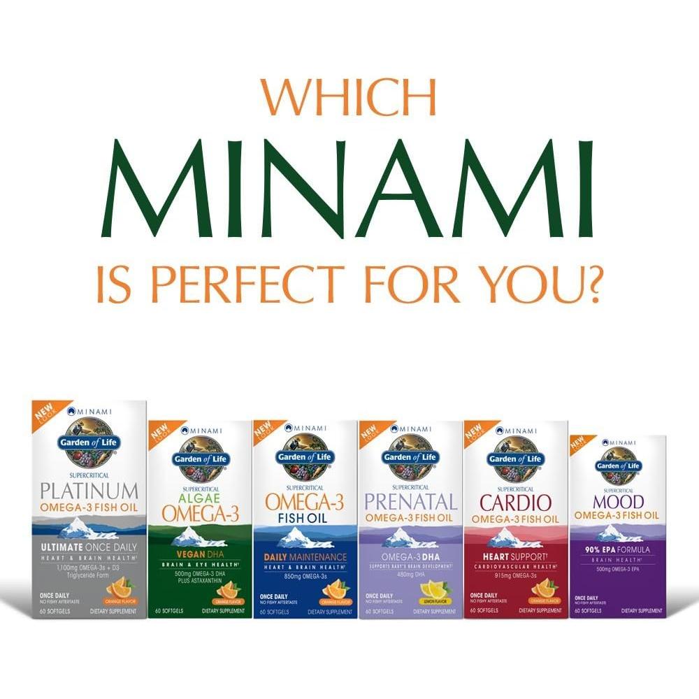 OMEGA 3 DHA VEGANO GARDEN OF LIFE MINAMI ALGAE 500 MG NARANJA 60 CÁPSULAS - 5