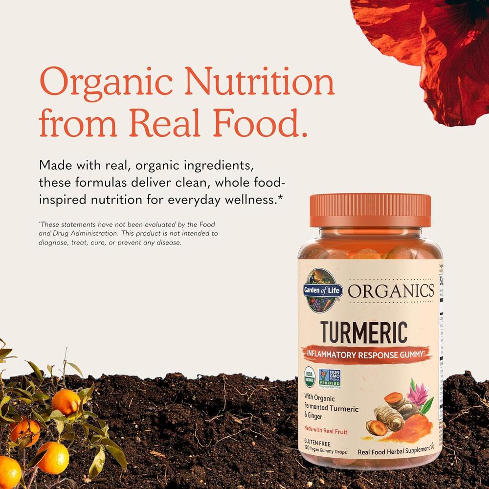 CÚRCUMA GARDEN OF LIFE ORGANICS CURCUMINA 50 MG 120 GOMITAS - 6