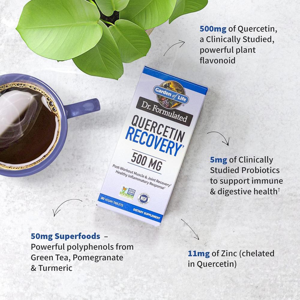 QUERCETINA GARDEN OF LIFE DR. FORMULATED RECOVERY 500 MG + ZINC 11 MG 30 TABLETAS - 2