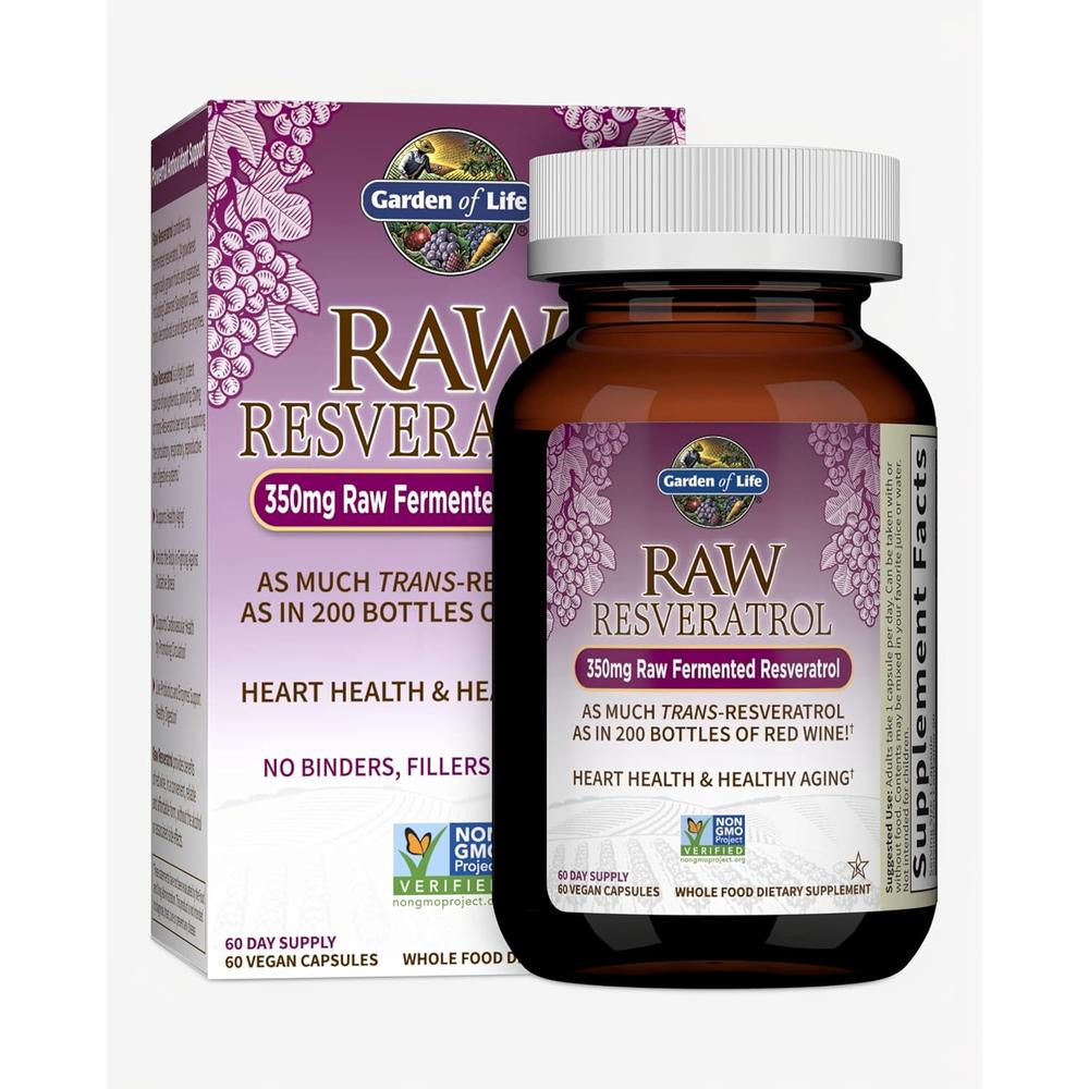 RESVERATROL GARDEN OF LIFE RAW 350 MG 60 CÁPSULAS - 1