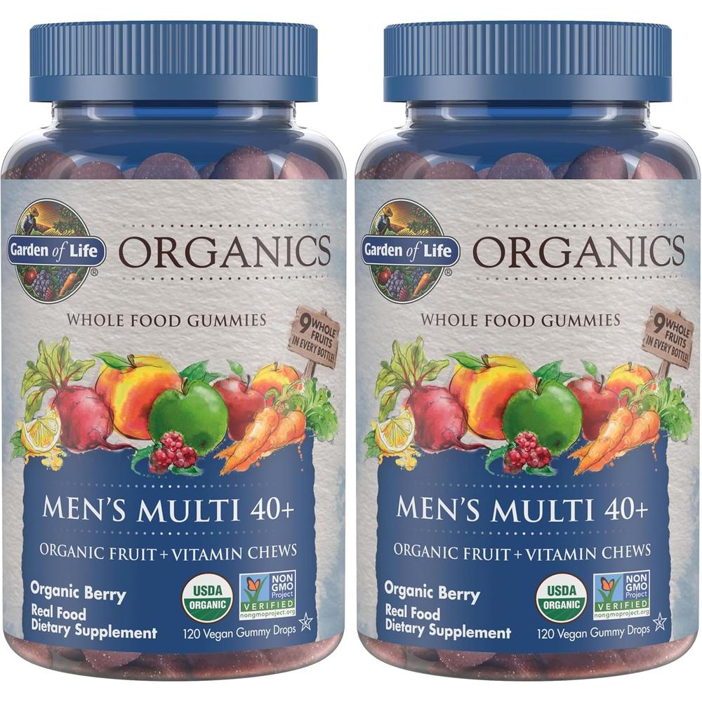 MULTIVITAMÍNICO GARDEN OF LIFE ORGANICS MEN'S MULTI 40+ BERRY 120 GOMITAS | PACK 2 - 1