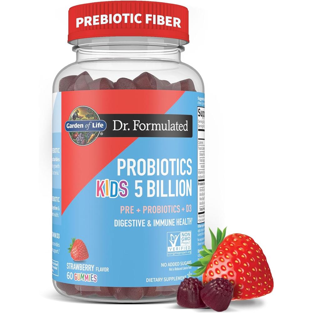 PROBIÓTICO GARDEN OF LIFE KIDS 5 BILLONES FRESA 60 GOMITAS - 1