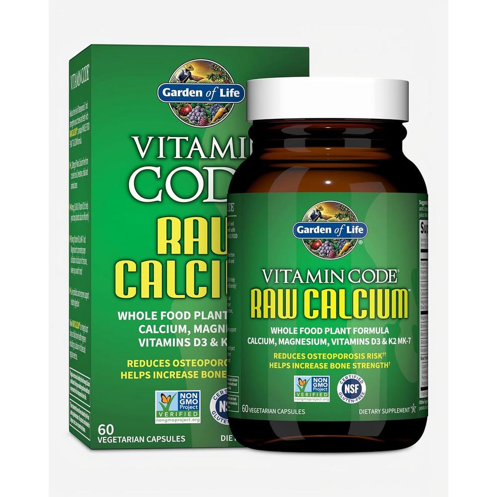 CALCIO GARDEN OF LIFE VITAMIN CODE RAW CON MAGNESIO + D3 + K2 60 CÁPSULAS - 1