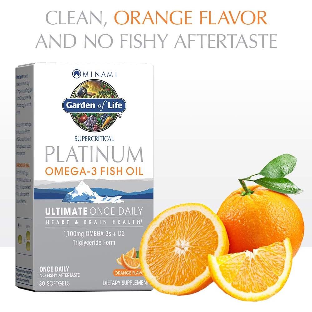 OMEGA 3 GARDEN OF LIFE MINAMI SUPERCRITICAL PLATINUM 1100 MG + D3 1000 UI NARANJA 30 CÁPSULAS - 3