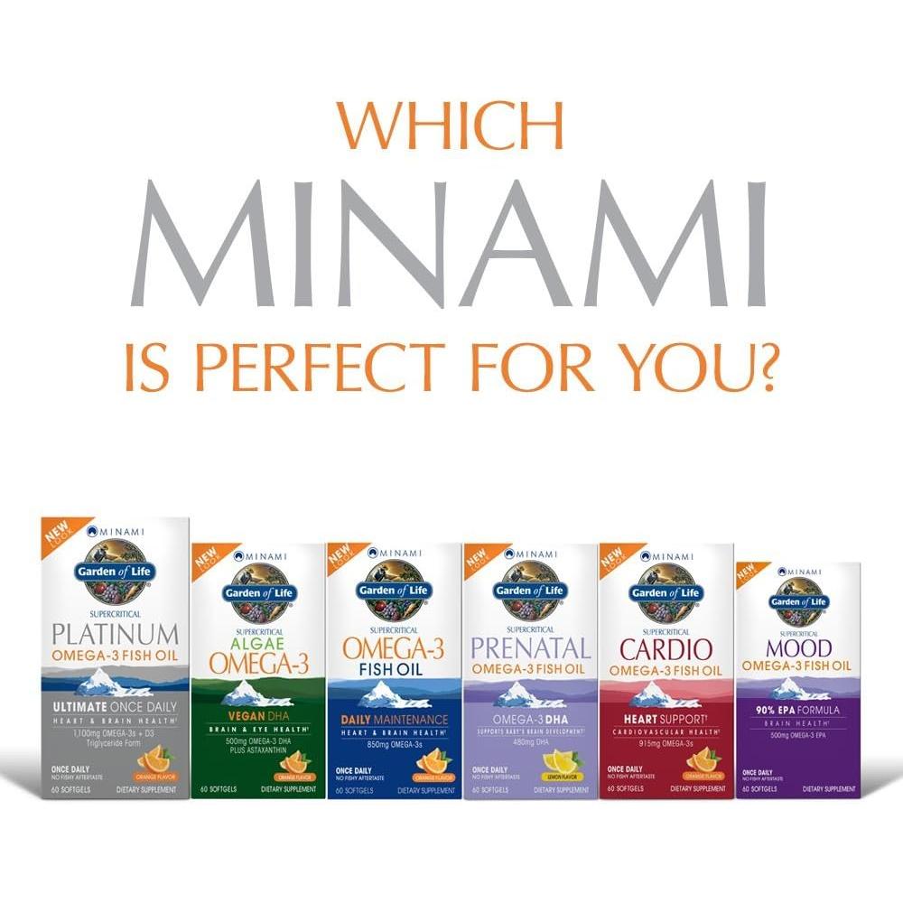 OMEGA 3 GARDEN OF LIFE MINAMI SUPERCRITICAL PLATINUM 1100 MG + D3 1000 UI NARANJA 30 CÁPSULAS - 4