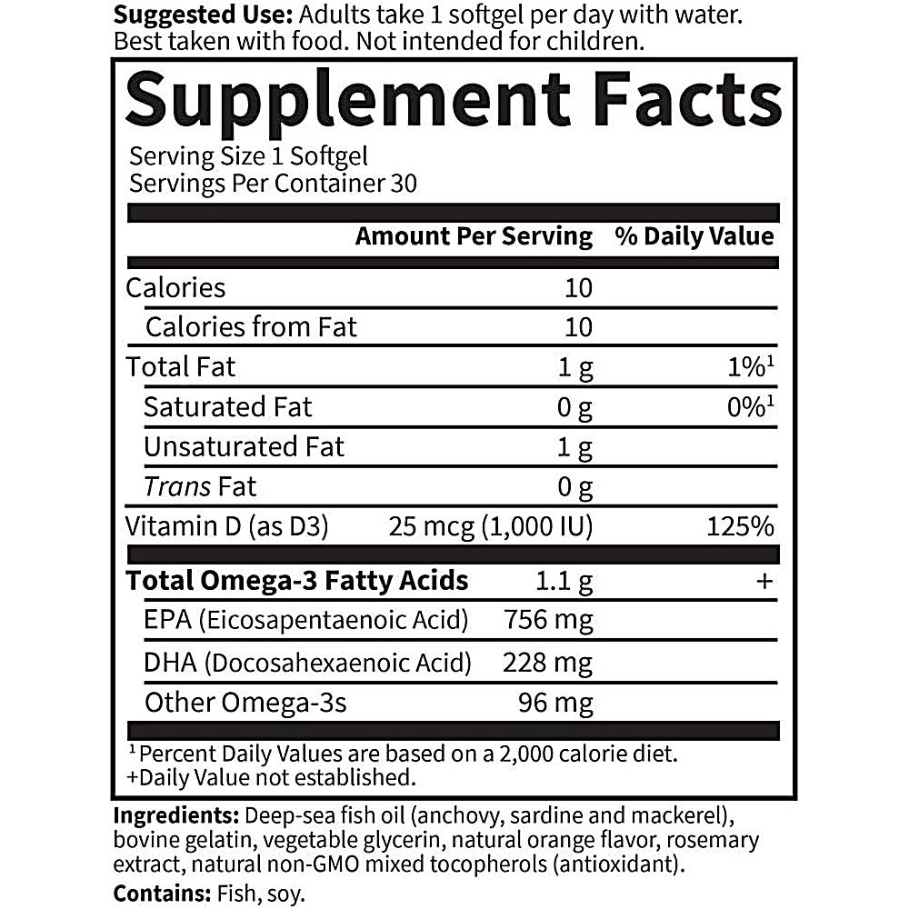 OMEGA 3 GARDEN OF LIFE MINAMI SUPERCRITICAL PLATINUM 1100 MG + D3 1000 UI NARANJA 30 CÁPSULAS - 5