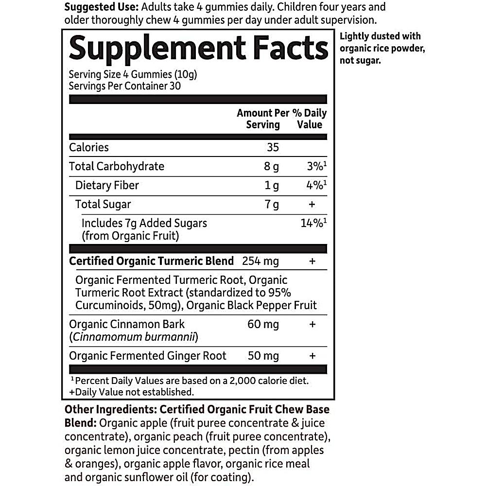 CÚRCUMA GARDEN OF LIFE ORGANICS CURCUMINA 50 MG 120 GOMITAS | PACK 2 - 6