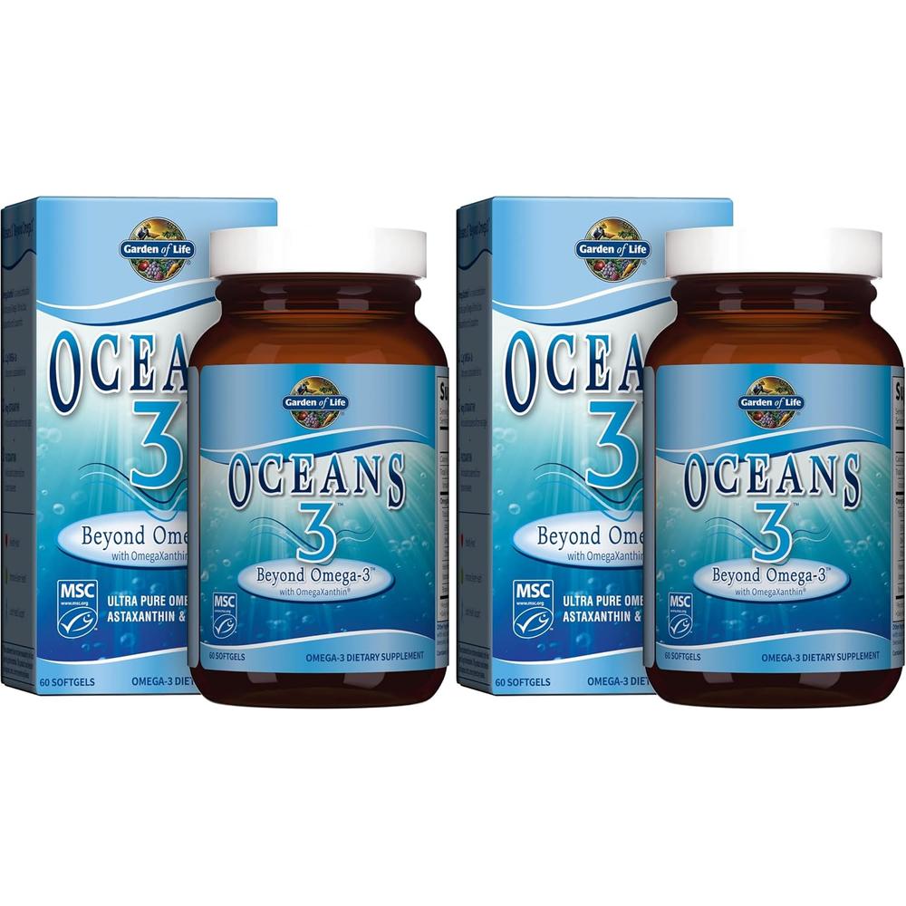 OMEGA 3 GARDEN OF LIFE OCEANS 3 BEYOND CON OMEGAXANTHIN 1200 MG 60 CÁPSULAS | PACK 2 - 1