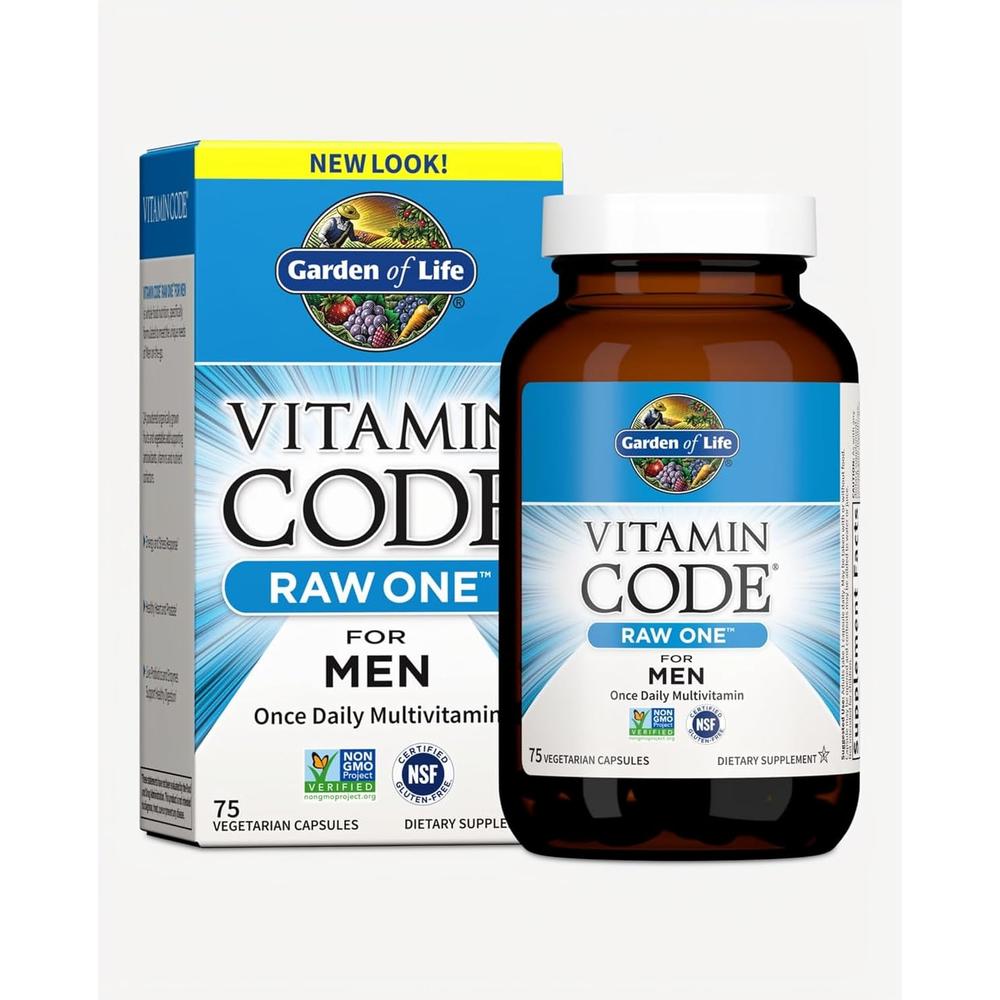 MULTIVITAMÍNICO GARDEN OF LIFE VITAMIN CODE RAW ONE FOR MEN 75 CÁPSULAS - 1