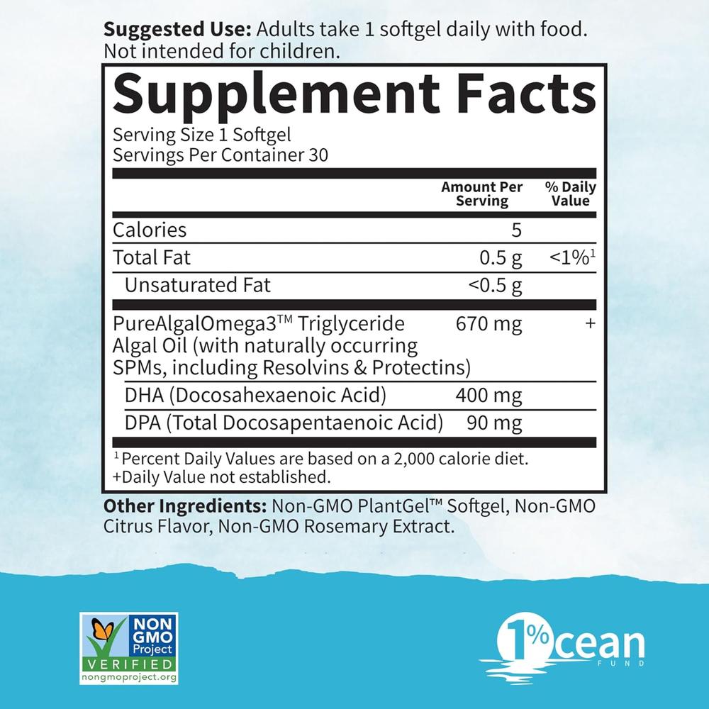 OMEGA 3 DHA VEGANO GARDEN OF LIFE DR. FORMULATED PRENATAL 400 MG + DPA 90 MG 30 CÁPSULAS - 5