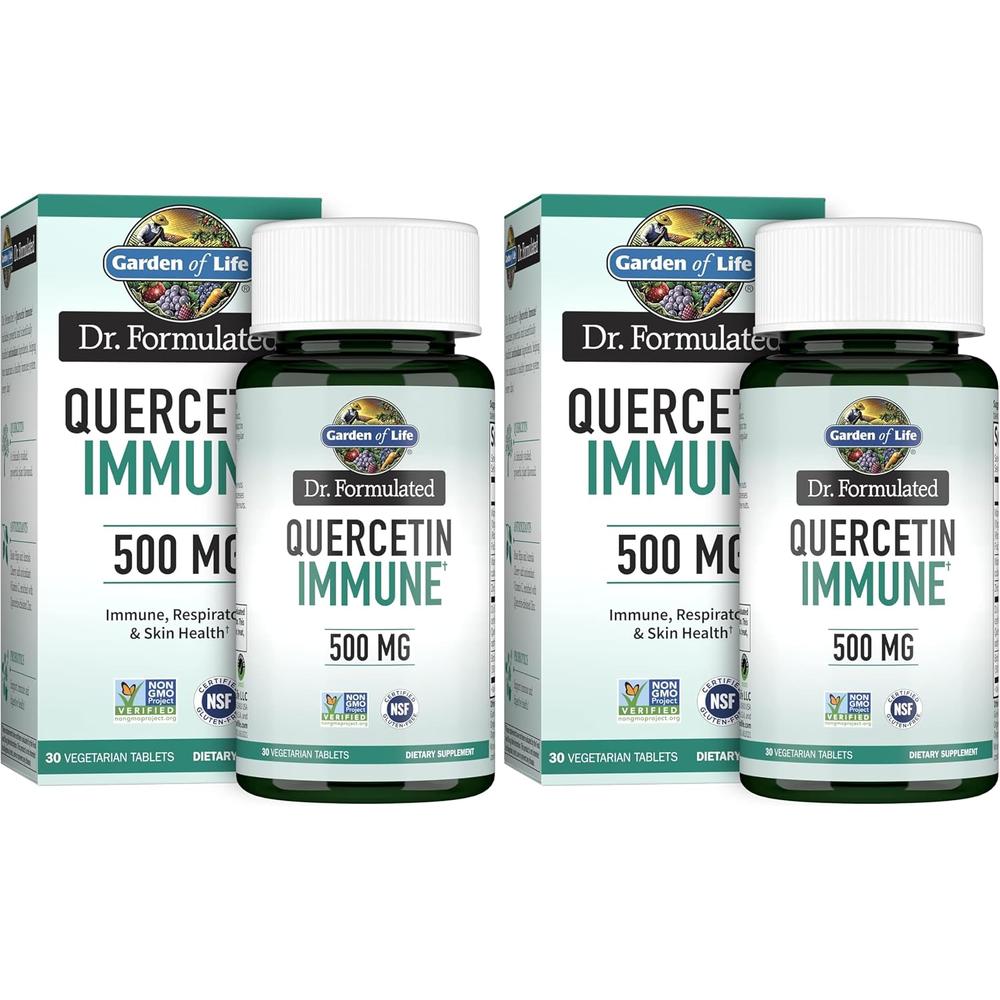 QUERCETINA GARDEN OF LIFE DR. FORMULATED IMMUNE + VITAMINA C + D3 30 TABLETAS | PACK 2 - 1